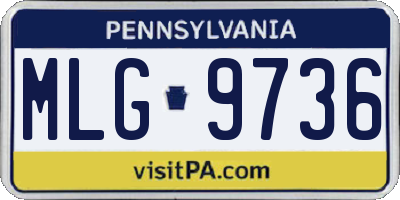 PA license plate MLG9736