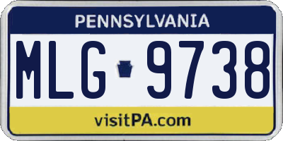 PA license plate MLG9738