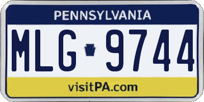 PA license plate MLG9744