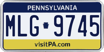 PA license plate MLG9745