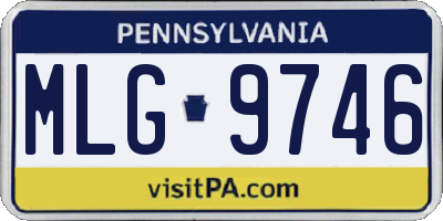 PA license plate MLG9746