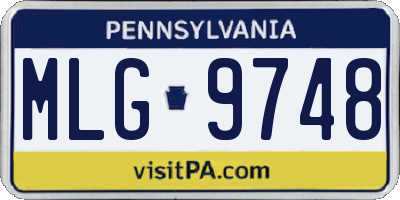 PA license plate MLG9748