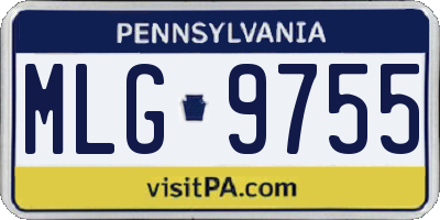 PA license plate MLG9755