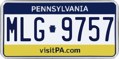 PA license plate MLG9757