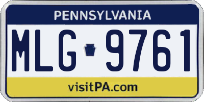 PA license plate MLG9761