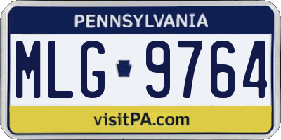 PA license plate MLG9764