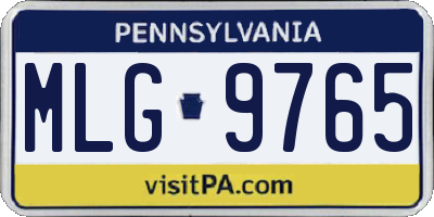 PA license plate MLG9765