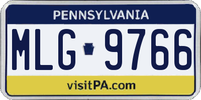 PA license plate MLG9766