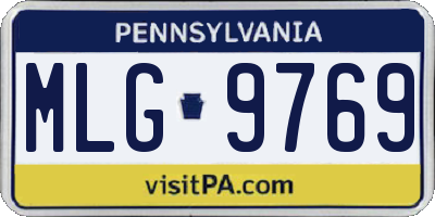 PA license plate MLG9769