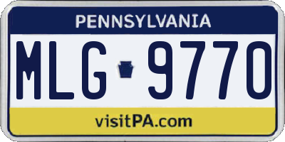 PA license plate MLG9770