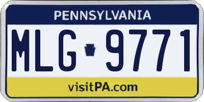 PA license plate MLG9771
