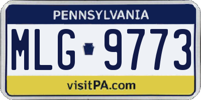 PA license plate MLG9773