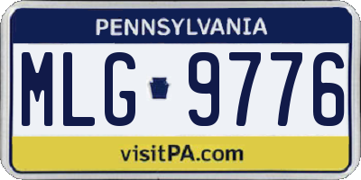PA license plate MLG9776