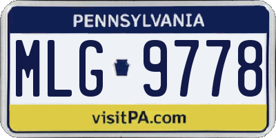 PA license plate MLG9778