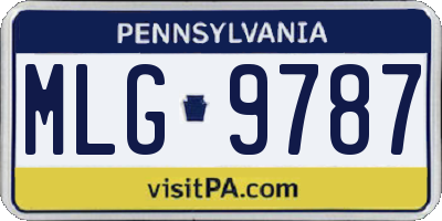 PA license plate MLG9787