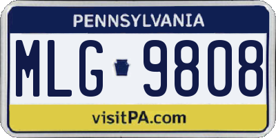 PA license plate MLG9808
