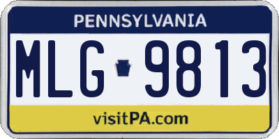 PA license plate MLG9813