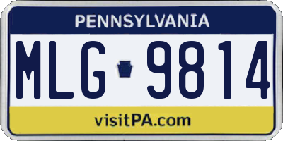 PA license plate MLG9814