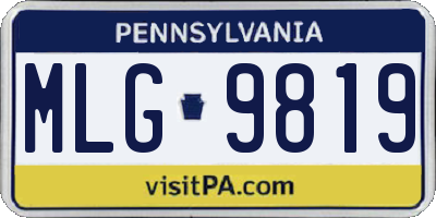 PA license plate MLG9819