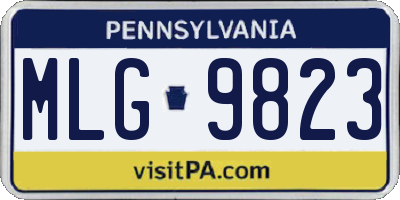 PA license plate MLG9823