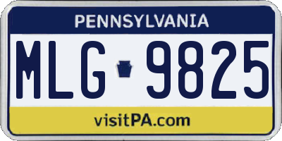 PA license plate MLG9825