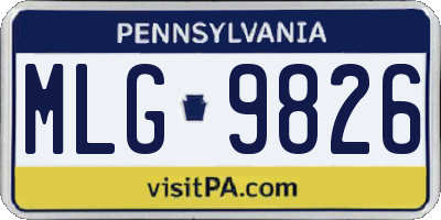 PA license plate MLG9826