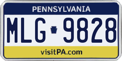 PA license plate MLG9828