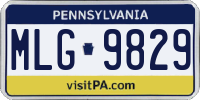 PA license plate MLG9829