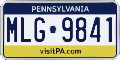 PA license plate MLG9841