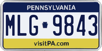 PA license plate MLG9843
