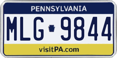PA license plate MLG9844