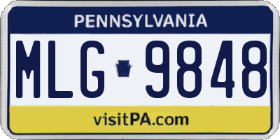 PA license plate MLG9848