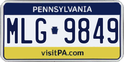 PA license plate MLG9849