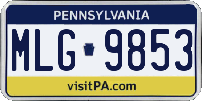 PA license plate MLG9853