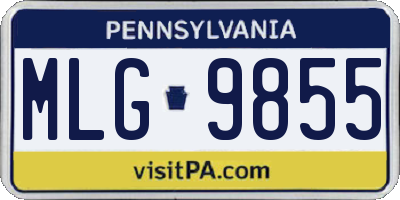 PA license plate MLG9855