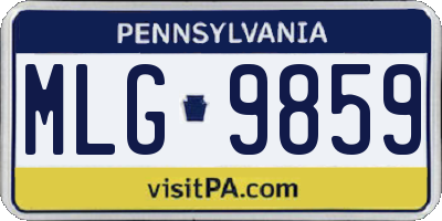 PA license plate MLG9859