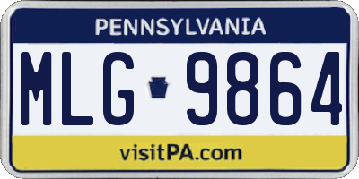 PA license plate MLG9864