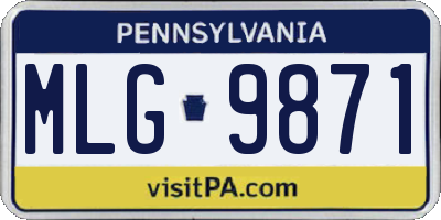 PA license plate MLG9871