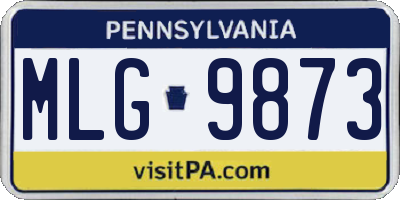 PA license plate MLG9873