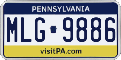 PA license plate MLG9886
