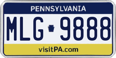 PA license plate MLG9888