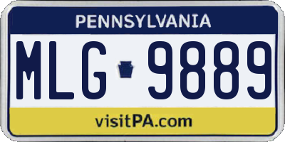PA license plate MLG9889