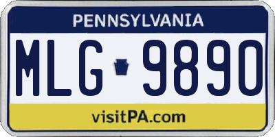 PA license plate MLG9890