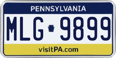 PA license plate MLG9899