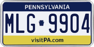 PA license plate MLG9904