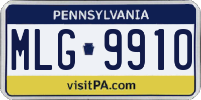 PA license plate MLG9910