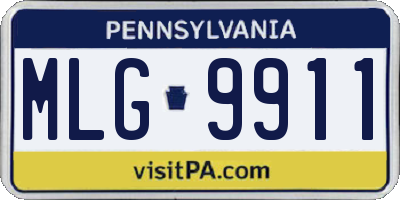 PA license plate MLG9911