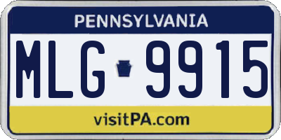 PA license plate MLG9915