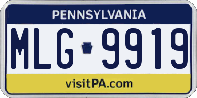 PA license plate MLG9919