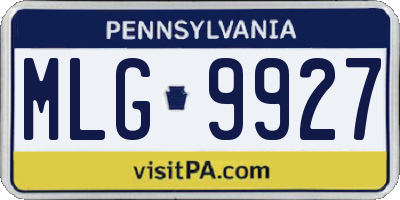 PA license plate MLG9927